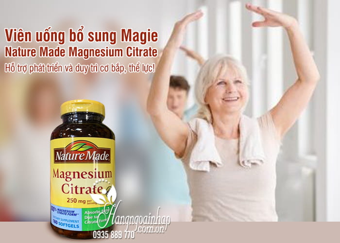 Viên uống bổ sung magie Nature Made Magnesium Citrate 180 viên 9