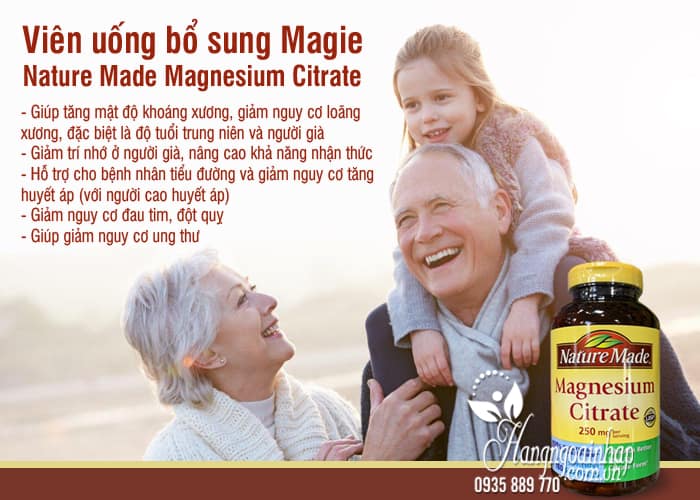 Viên uống bổ sung magie Nature Made Magnesium Citrate 180 viên 6