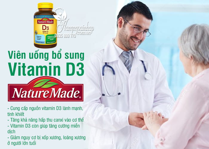 Viên uống bổ sung Vitamin D3 Nature Made 1000 IU mẫu mới 9