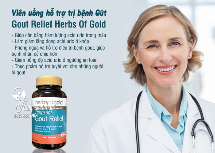 Viên uống hỗ trợ trị bệnh Gút Gout Relief Herbs Of Gold Úc 6