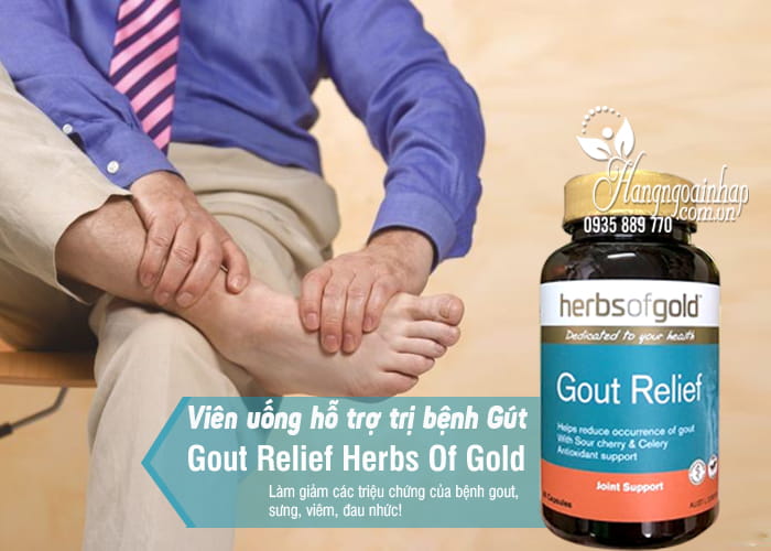 Viên uống hỗ trợ trị bệnh Gút Gout Relief Herbs Of Gold Úc 1