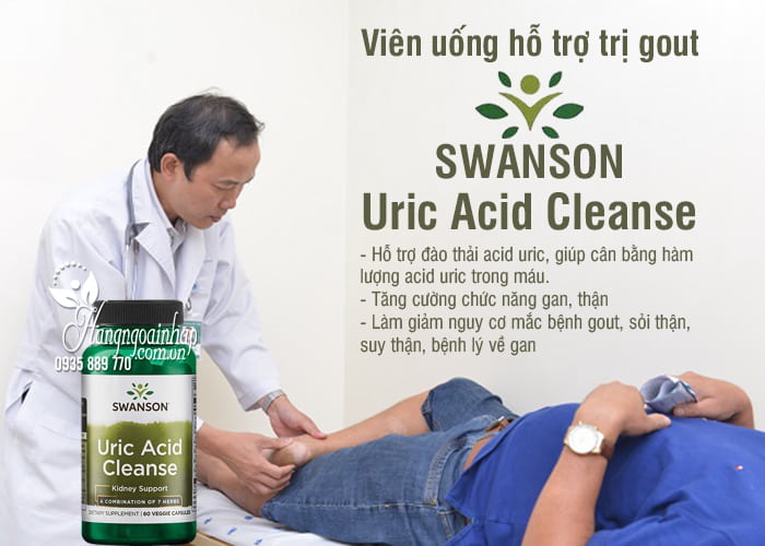 Viên uống hỗ trợ trị gout Swanson Uric Acid Cleanse 60 viên 6