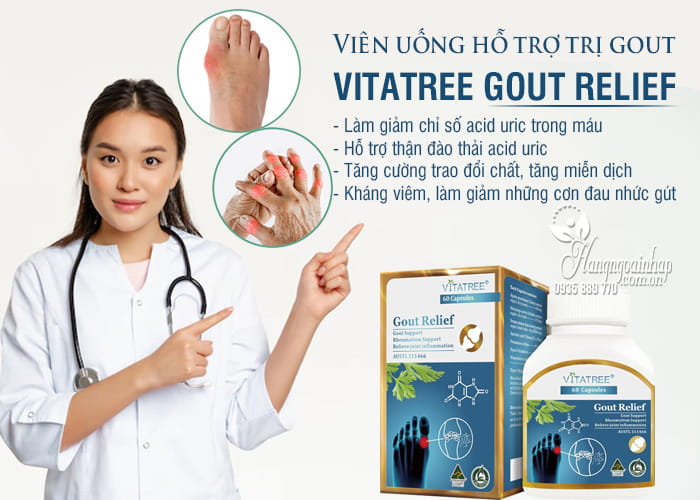 Viên uống hỗ trợ trị gout Vitatree Gout Relief 60 viên của Úc 7