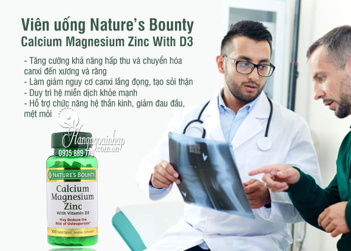 Viên uống Nature’s Bounty Calcium Magnesium Zinc With D3 3