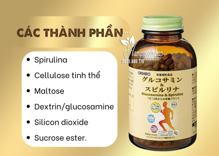 Viên uống Orihiro Glucosamine & Spirulina 900 viên của Nhật Bản  68