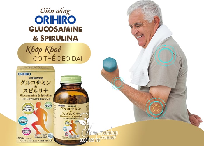 Viên uống Orihiro Glucosamine & Spirulina 900 viên của Nhật Bản  1