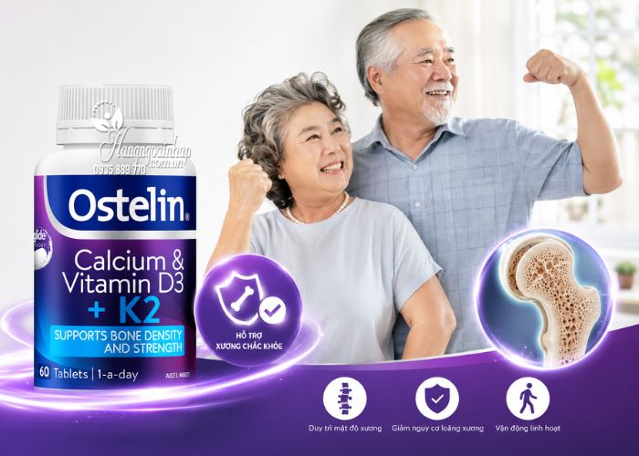 Viên uống Ostelin Calcium & Vitamin D3 + K2 của Úc 60 viên 12