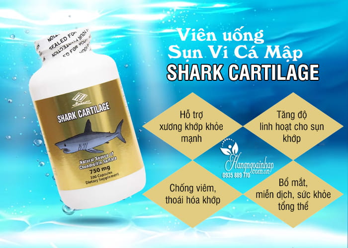 Viên uống sụn vi cá mập Shark Cartilage 750mg 300v 6