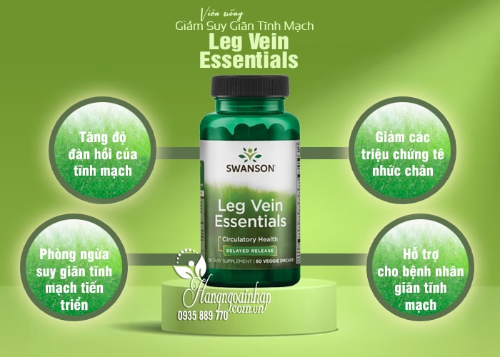 Viên uống Swanson Leg Vein Essentials giảm suy giãn tĩnh mạch 45