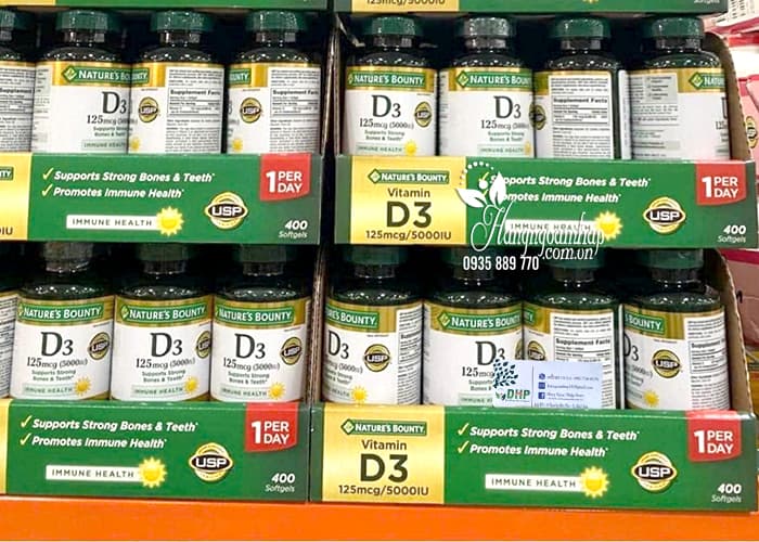 Viên uống Vitamin D3 125mcg 5000IU Nature’s Bounty 400 viên 89