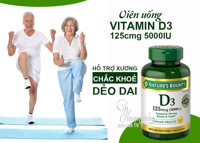 Viên uống Vitamin D3 125mcg 5000IU Nature’s Bounty 400 viên 1