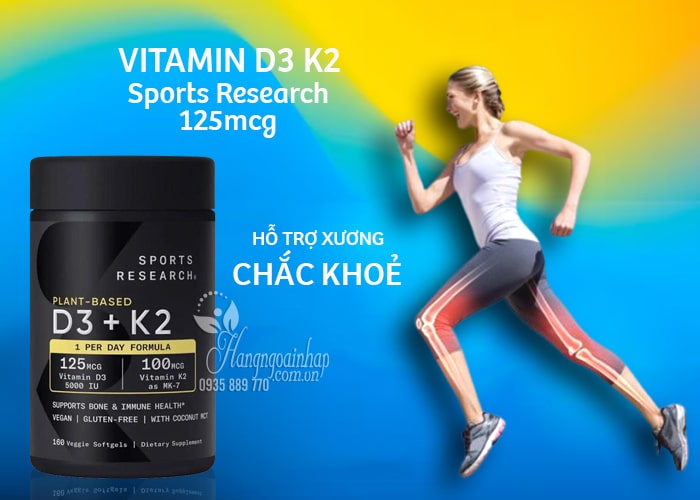 Vitamin D3 K2 Sports Research thuần chay