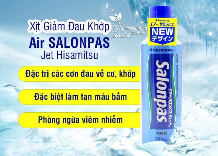 Xịt Giảm Đau Khớp Air Salonpas Jet Hisamitsu 300ml Của Nhật 5
