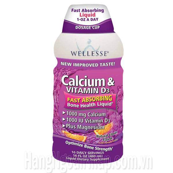 Wellesse Calcium Và Vitamin D3 Liquid - Bổ Sung Calcium Vitamin D3