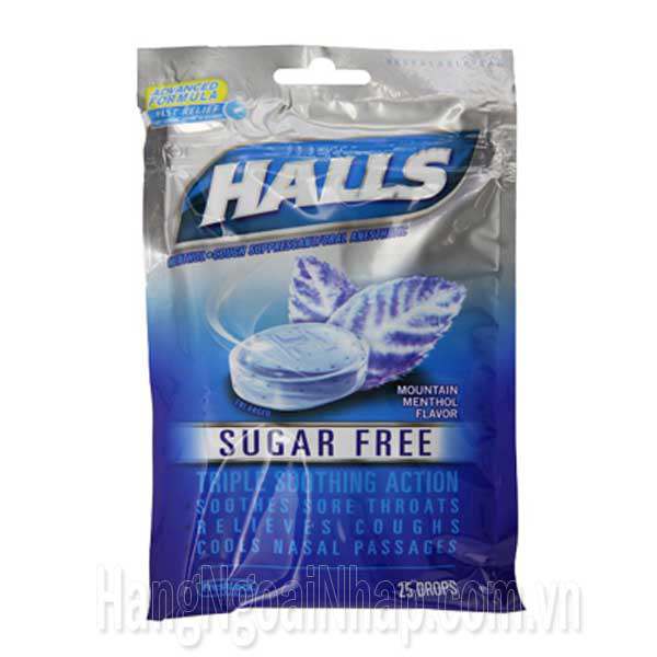 Kẹo Ngậm Trị Ho Halls Sugar Free Của Mỹ