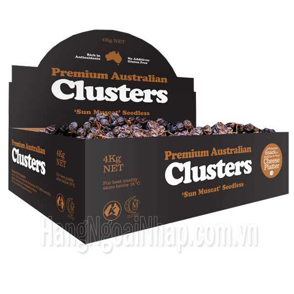 Nho Khô Nguyên Cành Clusters Hộp 4kg Của Úc