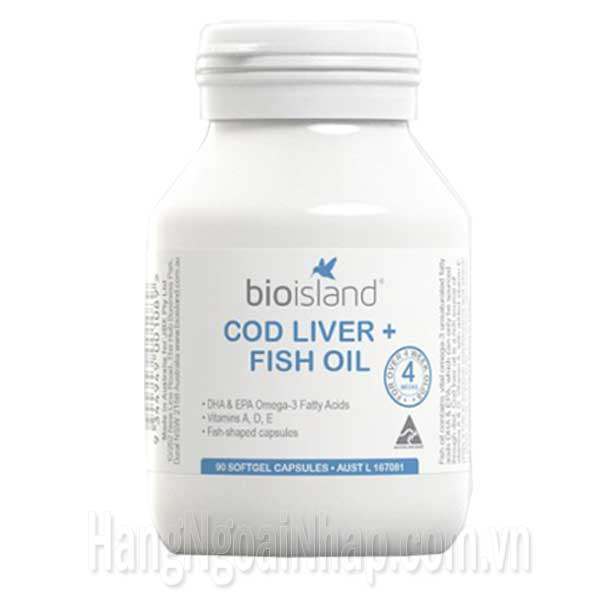 Dầu Cá Cod Liver Fish Oil Bio Island Hộp 90 Viên Của Úc
