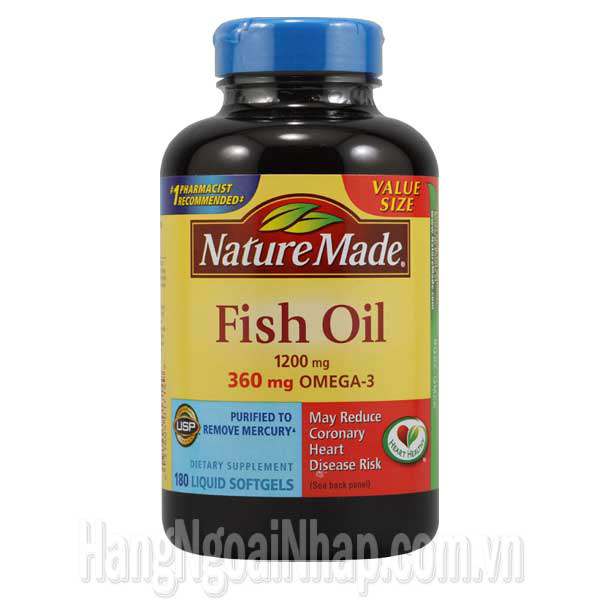 Dầu Cá Fish Oil Omega 3 1200mg Nature Made Của Mỹ