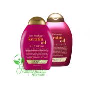 Bộ dầu gội và dầu xả Ogx Keratin Oil 385ml của Mỹ