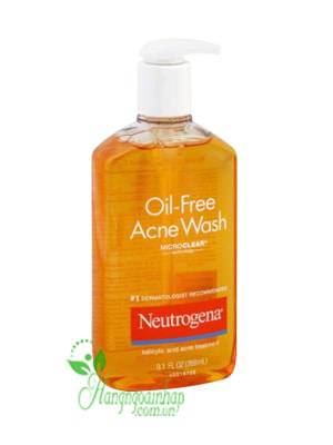 Sữa rửa mặt neutrogena oil-free acne wash ingredients của Mỹ