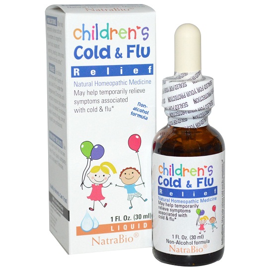 Thuốc Siro cảm cúm Children Cold & Flu Relief Natrabio của Mỹ 30ml