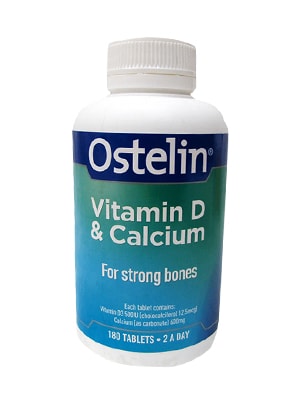 Image result for Viên uống bổ sung Vitamin D và Calcium Ostelin 180 viên của Úc