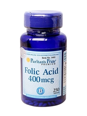 Viên uống hỗ trợ thiếu máu Folic Acid 400 mcg Puritan’s Pride 250 viên