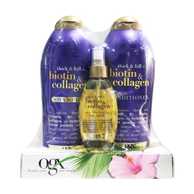 Set gội xả OGX Biotin & Collagen tặng kèm xịt dưỡng tóc của Mỹ