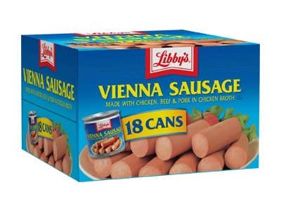 Xúc xích đóng hộp Libbys Vienna Sausage thùng 18 lon của Mỹ