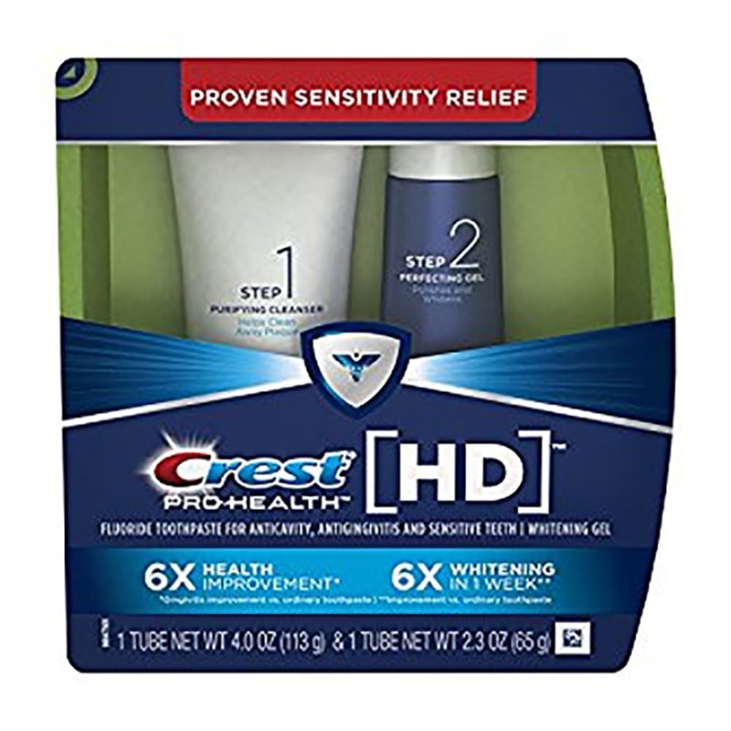 Bộ sản phẩm làm trắng răng Crest HD Pro-Health Daily Two Step