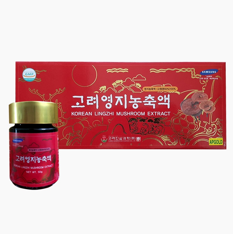 Cao linh chi đỏ Hàn Quốc Korean Lingzhi Mushroom Extract, hộp 5 lọ