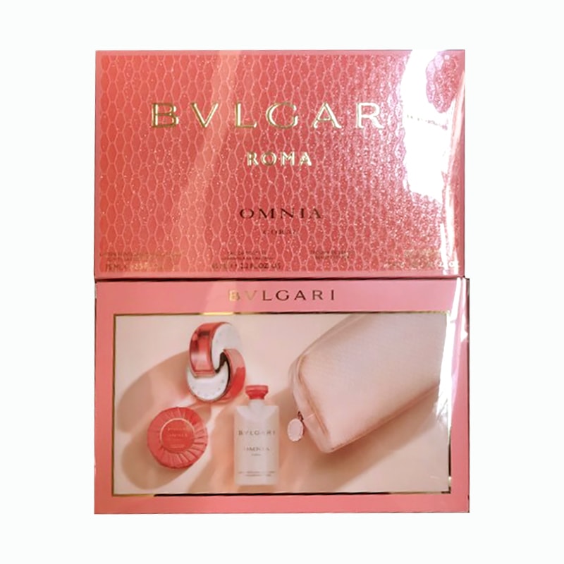 Bộ quà tặng nước hoa, dưỡng thể, xà phòng Bvlgari Roma Omnia Coral