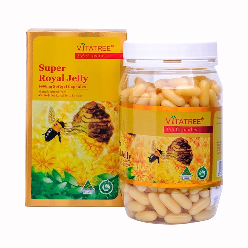 Sữa ong chúa Vitatree Super Royal Jelly 1600mg hộp 365 viên của Úc
