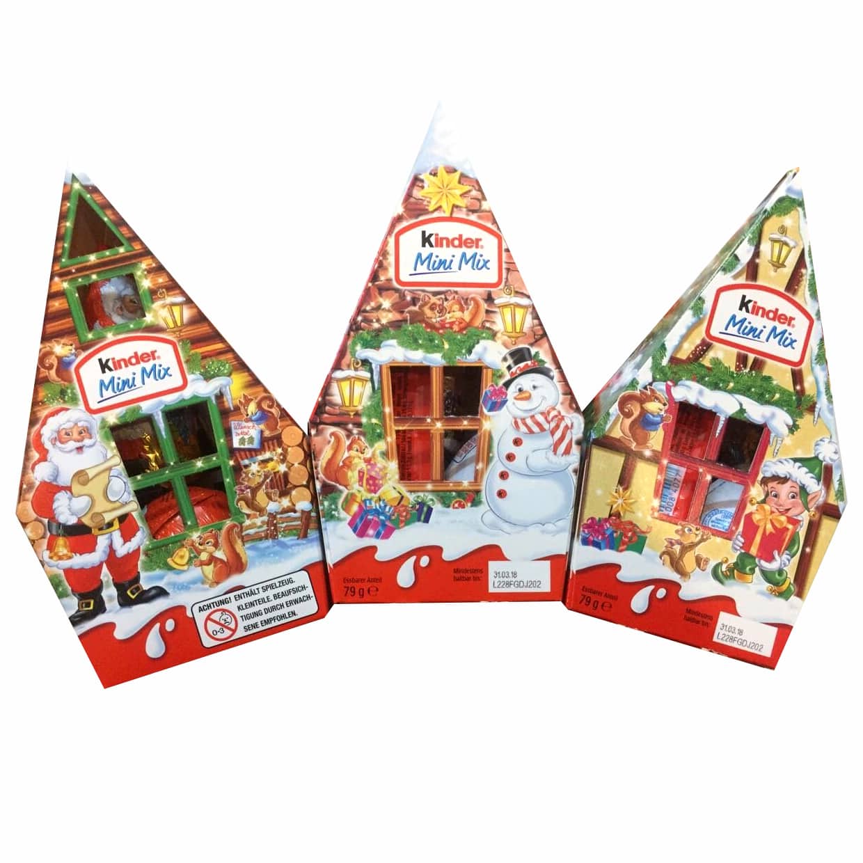 Kẹo socola ngôi nhà Noel Kinder Mini Mix 79g của Đức