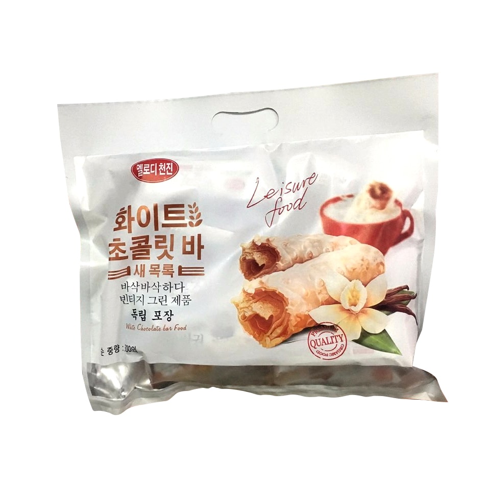 Bánh yến mạch phủ socola trắng Leisure Food 300g của Hàn Quốc