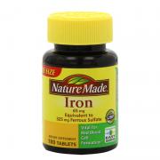 Viên uống bổ sung sắt Nature Made Iron 65mg 180 viên của Mỹ