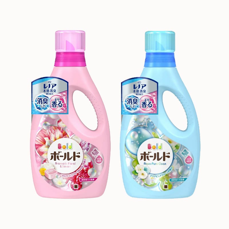 Nước giặt xả 2 in 1 Bold P&G 850g màu xanh, hồng Nhật Bản