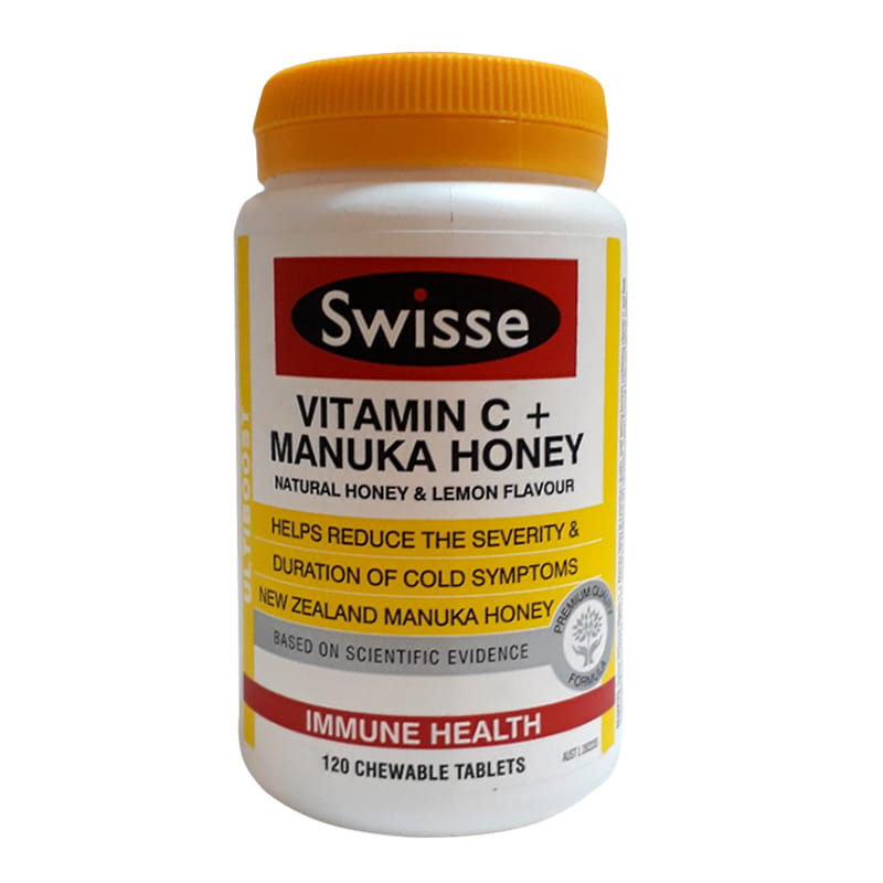 Viên uống tăng miễn dịch Swisse Vitamin C Manuka Honey Úc