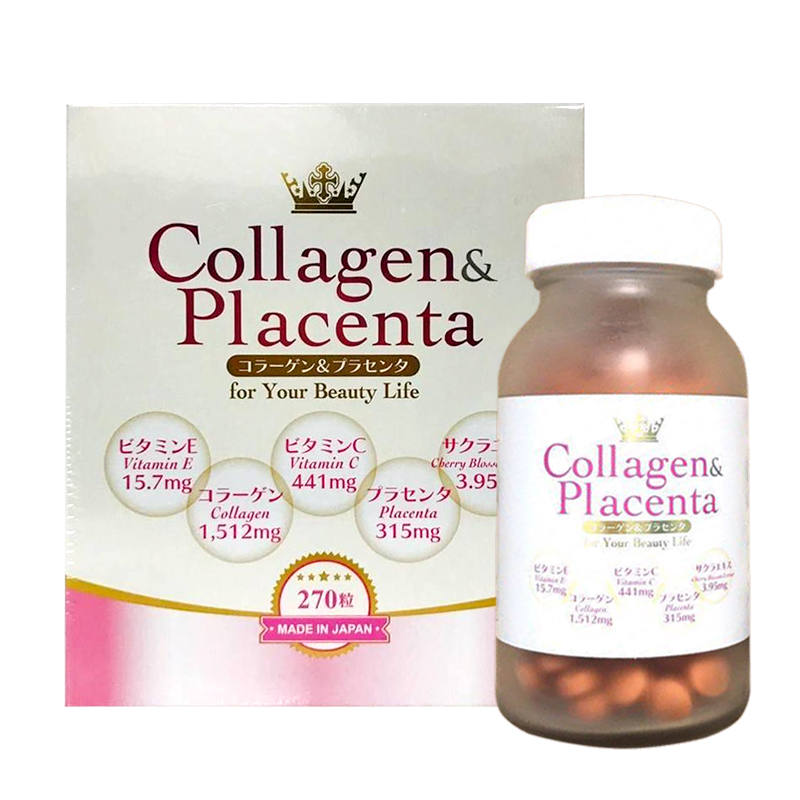 Viên uống trắng da Collagen & Placenta 5 in 1 Nhật Bản 270 viên