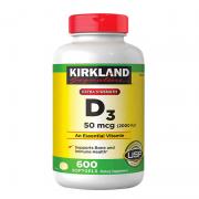 Viên uống Vitamin D3 Kirkland Extra Strength D3 50mcg của Mỹ