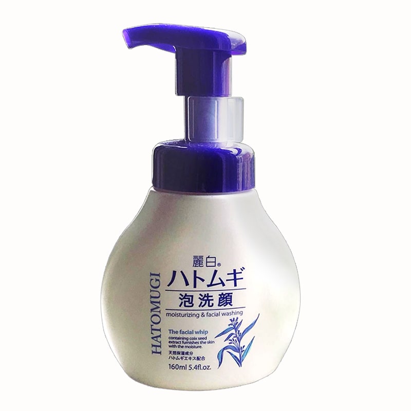 Sữa rửa mặt ý dĩ Hatomugi The Facial Whip 160ml chai có vòi