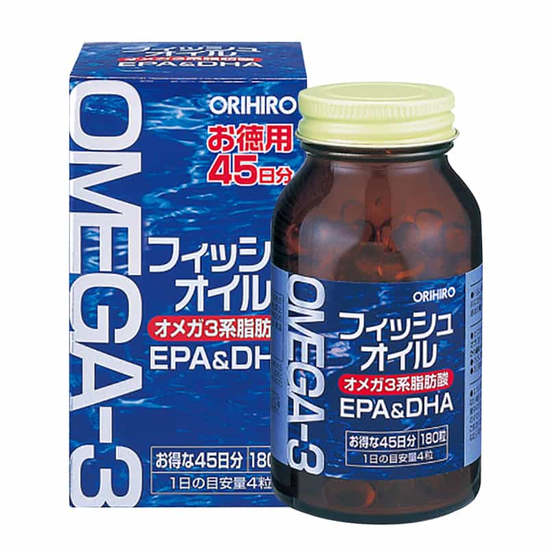 Dầu cá Omega 3, EPA & DHA Orihiro Nhật Bản hộp 180 viên