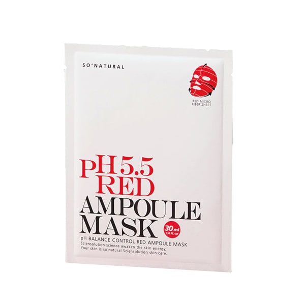 Mặt nạ cân bằng da So Natural pH 5.5 Red Ampoule Mask