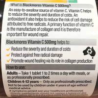 Viên bổ sung Blackmores Cold Relief Vitamin C 500mg Úc