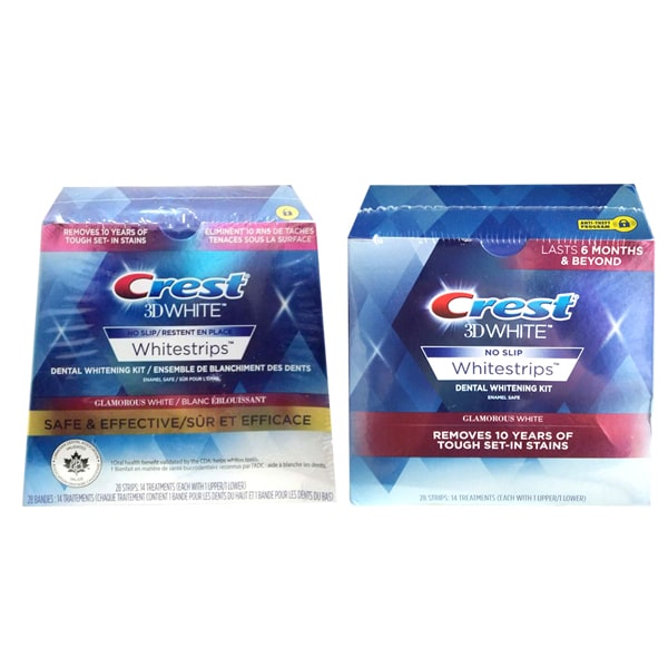 Miếng dán trắng răng Crest 3D White No Slip Whitestrips hộp 28 miếng