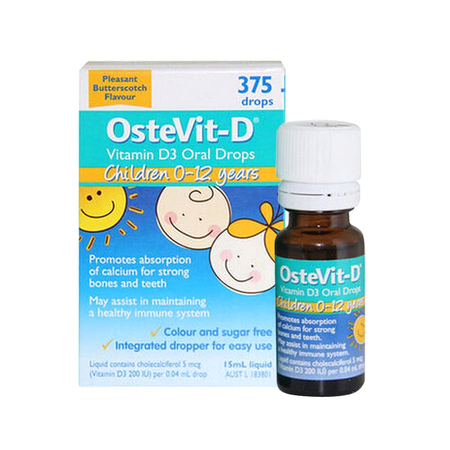 Vitamin D dạng nhỏ giọt Ostevit-D vitamin D3 Oral Drops 0-12 tuổi