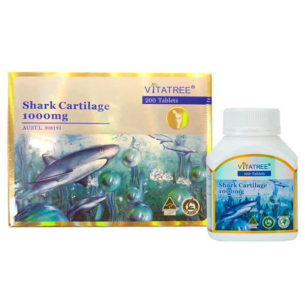 Sụn cá mập Vitatree Shark Cartilage 1000mg bổ xương khớp