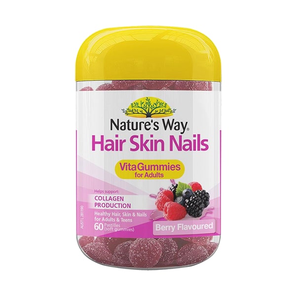 Kẹo dẻo làm đẹp da móng tóc Nature's Way Hair Skin & Nail 60