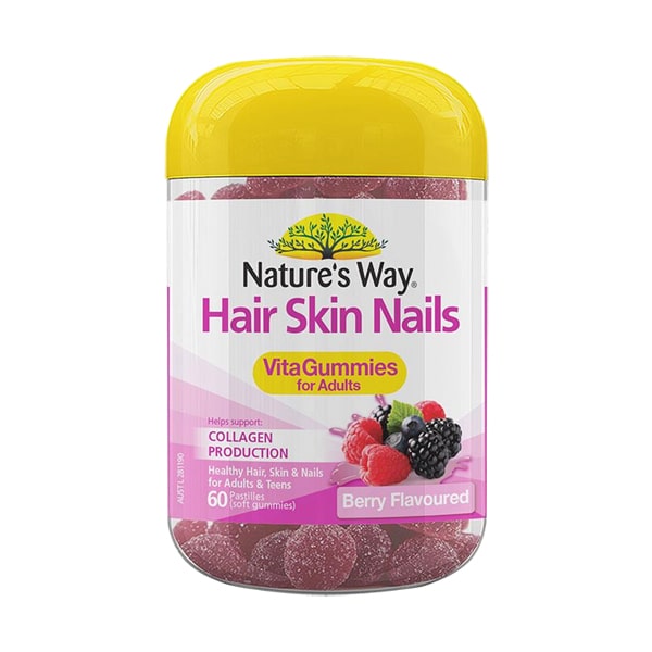 Kẹo dẻo làm đẹp da móng tóc Nature’s Way Hair Skin & Nail 60 viên