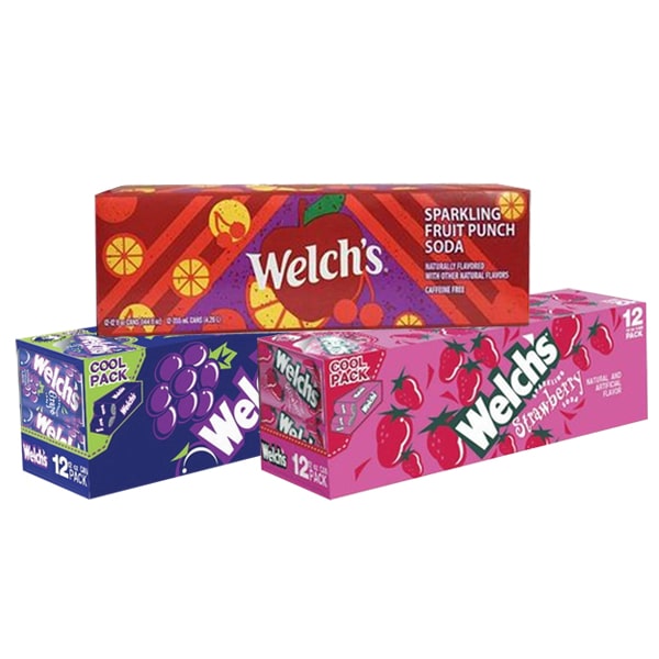 Nước ngọt Welch’s vị nho, dâu, táo thùng 12 lon 355 ml của Mỹ